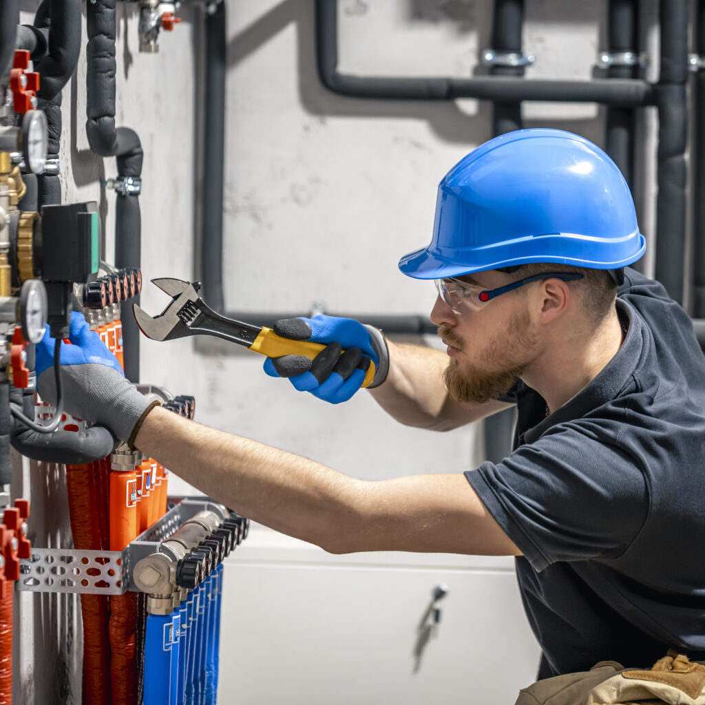 The technician checking the heating system in the boiler room. Adjusting heating valves in a residential building. A plumbing and heating technician works. SSUCv3H4sIAAAAAAAACpyS227CMAyG7yftHapcUwkSCN1eBe3COZRGhAQlKdOEePfl0CLvdnf1Z/u3/7iP97euIwKikeSze5Qox8baOaYAyXiX8Xaz8KCd0gGTe2B8iwEYHGllkg8GLIYCkpwcXHWGbra24GdNkpggzVHHssuCJCR9zhoNviTawqcWd2uiJnNHThGyQSzOorIVNfF/dbaPr5fhs3bypy6MjARtNTQjp1ZKLt9Jhyu2BrMyHrm6ewm2FDCkBOYGAf703YKRxp0R8Wmqd1mVpJ9dCmWrlxlivb+BsOXVxzxGr3yCGHO5WjmaLfNf4K9ojvOpelpUicrHKeGOsQOnx/1A+cAPR07ZUtAOOpmsU9dZhXIsL0ZhV6ZsQJTko1D00LMtHfv9B+W92B13vZJyUIOgnI003+L5CwAA//8DAEonjCm5AgAA